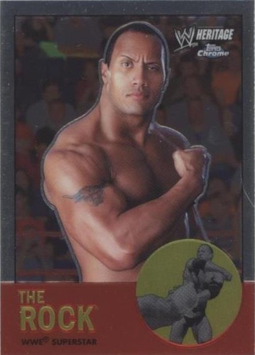 2007 Topps Heritage WWE Chrome Heritage II - The Rock #10