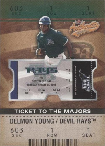 2003 Fleer Authentix - Delmon Young #A-170