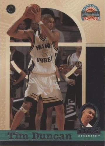 1997 Score Board Autographed Basketball - Tim Duncan #1