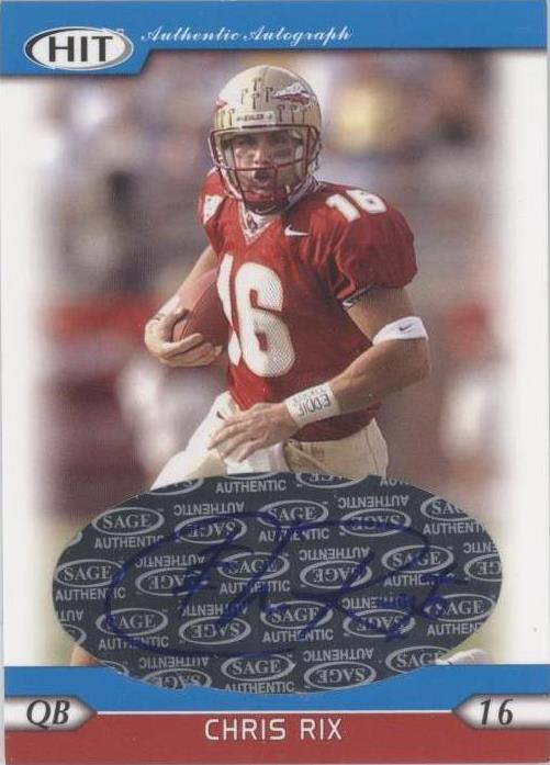 2005 SAGE Hit - Autographs Blue #A46 Chris Rix (AU, RC) for sale online ...