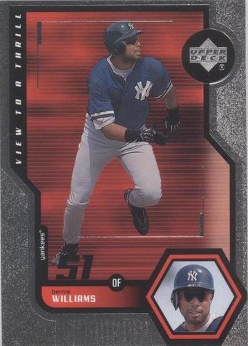 Bernie Williams 1999 Upper Deck Game Used Bat Baseball Card NEAR 