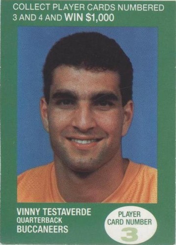 1990 BP NFL Players Match 2 Trading Card Game Vinny Testaverde #3