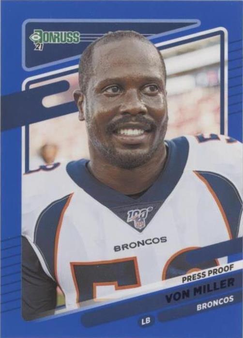 2021 Panini Donruss - Photo Variation Von Miller #181 Press Proof Blue ...