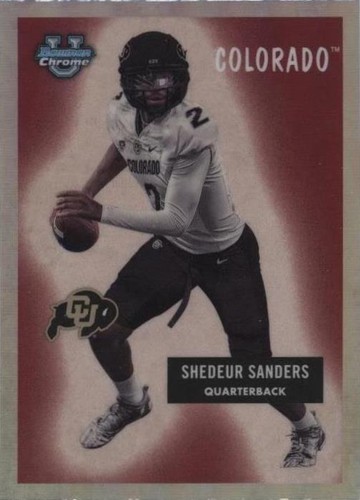 【しょう】Sanders MilitaryApron FrontDerby Shedeur Sanders 2023 Bowman Chrome University #16 Prospects