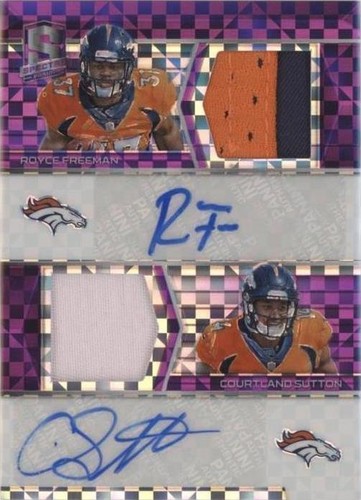 2018 Panini Spectra Courtland Sutton Royce Freeman #RDPA-RC