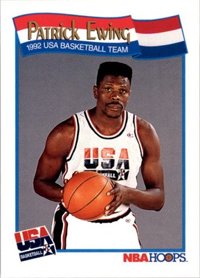 1991-92 Hoops Basketball Card #577 Patrick Ewing USA