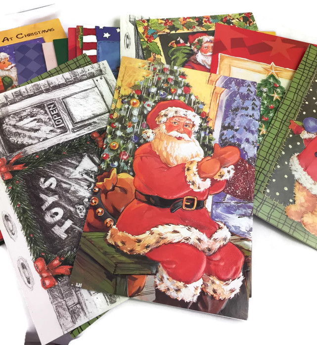 Vintage Fantus Lot of 27 Christmas Greeting Cards Embossed