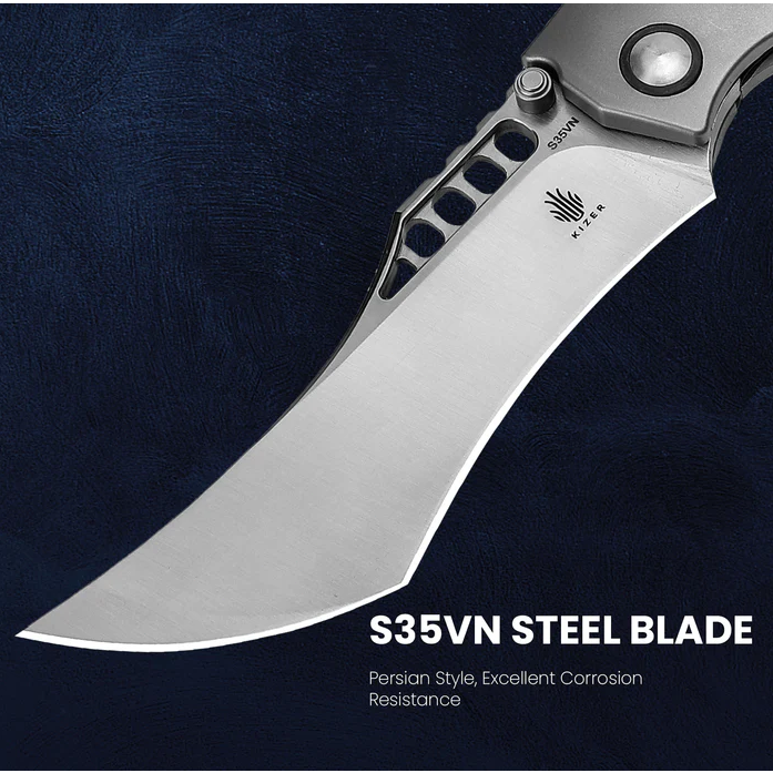 Kizer Huntsmen Folding Knife S35VN Blade Titanium+Carbon Fiber Handle Ki4642A1