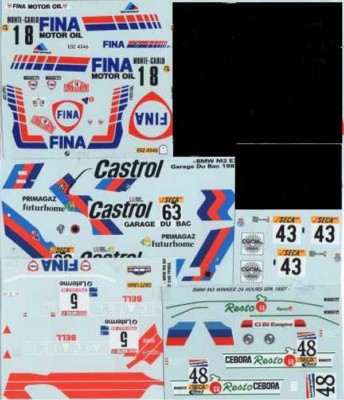 DECALS 1/43 BMW M3 GTR M3 e30 Part 2 COLORADO DCV004