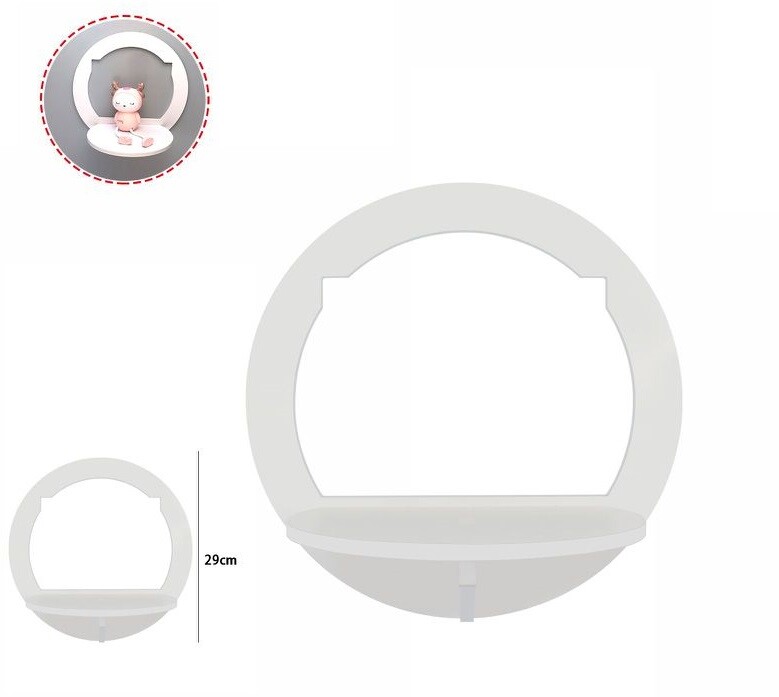 Mensola In Legno Bianco Rotonda 29cm Arredo Casa Cameretta dfh