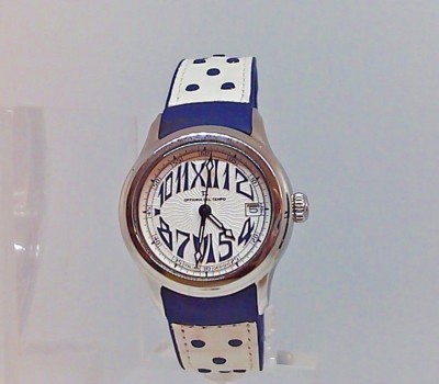 Officina del Tempo Women's Blue Silicone/ White Leather Strap Safi Watch