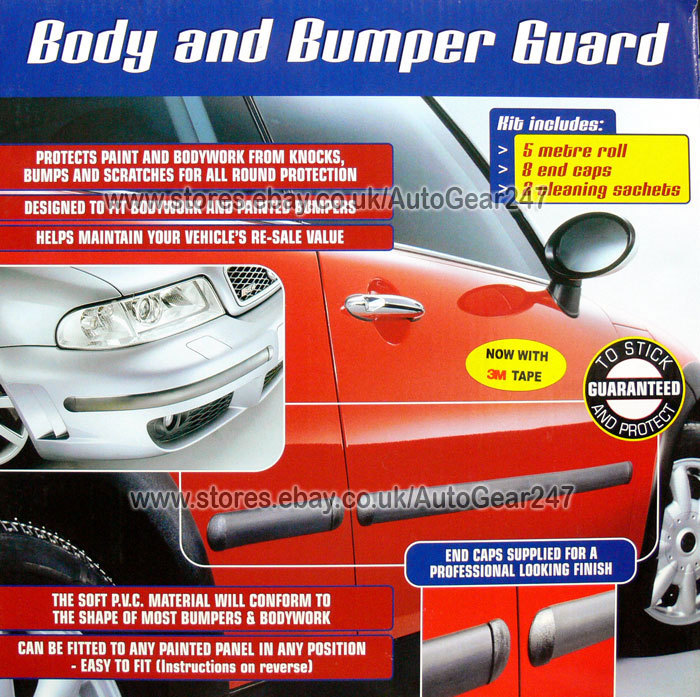 E Tech Black Car Door Body Bumper Guard Protective Rubber Moulding