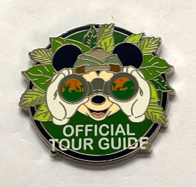 Disney Pin Badge Mickey Mouse - Official Tour Guide Animal Kingdom Safari Squad