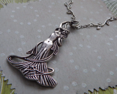 Goddess Necklace Silver Pendant Jewelry Handmade Accessories