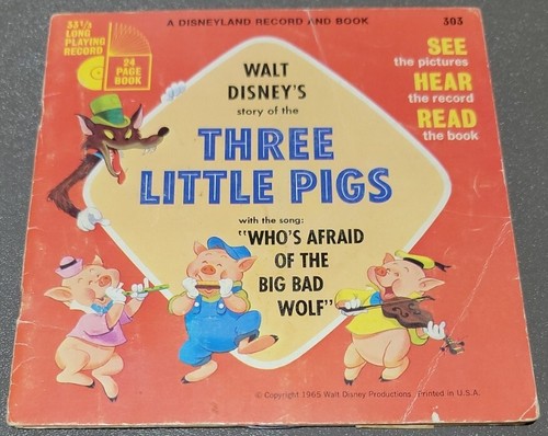 Three Little Pigs Disneyland Book and Record 7