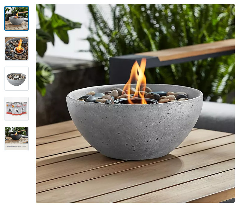 Members Mark Table Top Fire Bowl Concrete Bowl Garden Patio