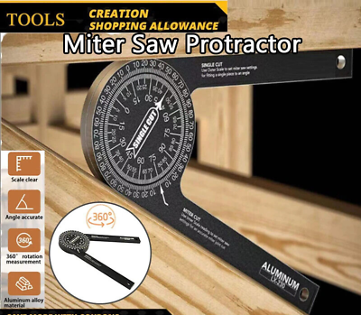 360 Aluminum Miter Saw Protractor Angle Finder for Woodworking