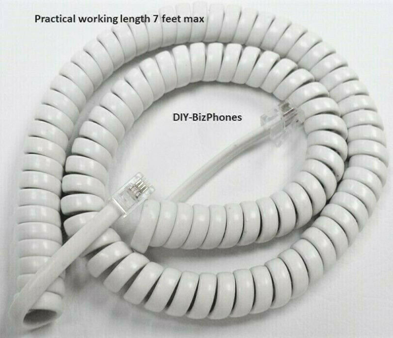 At&t White Handset Cord Trimline Phone Cl2909 Princess Receiver Curly Medium 12