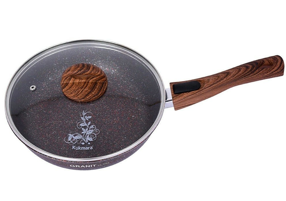 10.6" KUKMARA Non-Stick Fry Pan With Removable Handle and Glass Lid Skillet