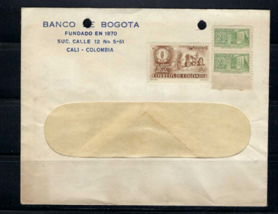 'BANCO DE BOGOTA.-  '' CALI -COLOMBIA .   {Stamp Caja Agraria -}   Cover 50s