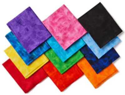 Hi-Fashion Fabrics Brushstroke Brights 12pc Fat Quarter Bundle 19425594 Quilt