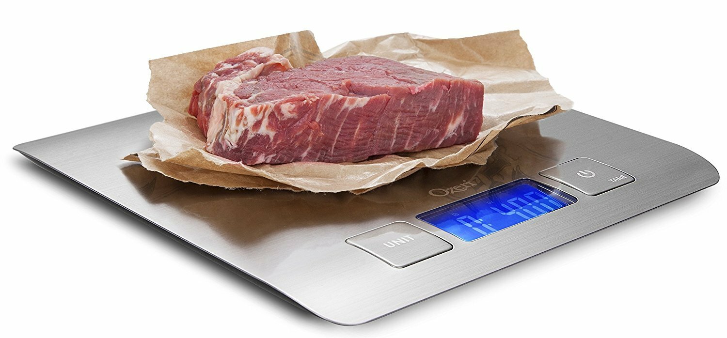 Zenith Digital Kitchen Scale Stainless Steel Fingerprint Resistant Slim Design