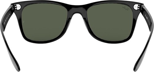 Pre-owned Ray Ban Ray-ban Rb4195 Wayfarer Liteforce Square Sunglasses Black/dark Green