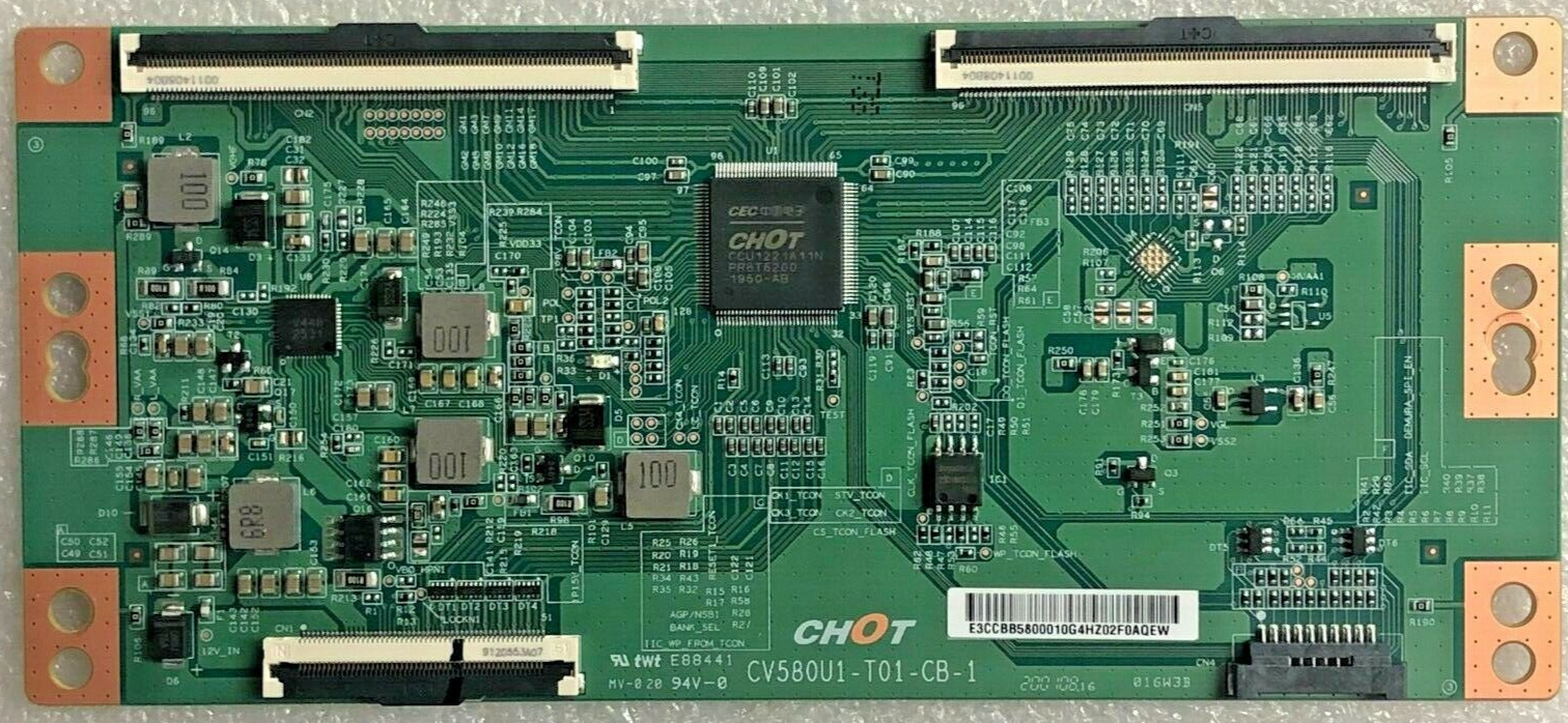 Vizio V585-J01 T-Con Board CV580U1-T01-CB-1 Versions: LTCHE9KX,LMXHE9KY,LTCHE9RY Vizio V585-J01 T-Con Board CV580U1-T01-CB-1 Versions: LTCHE9KX,LMXHE9KY,LTCHE9RY