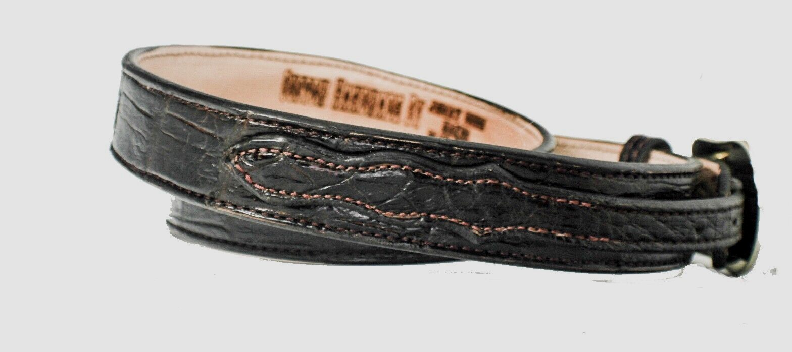 Pre-owned Handmade Alligator Ranger Belt Custom  And Custom Silver 4 Piece Buckle Set