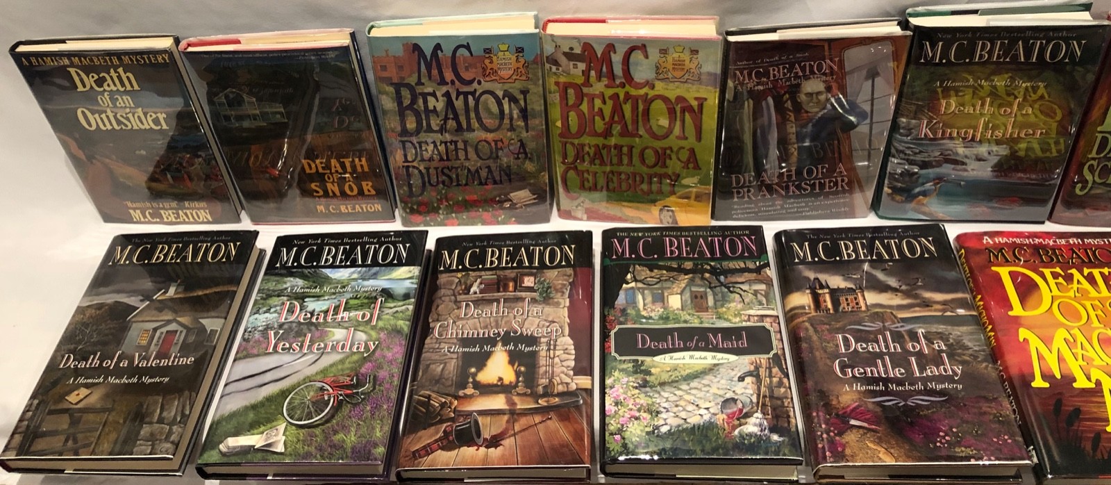 (Qty. 32) 1st Printing Mystery Books by M.C.Beaton w/Jackets in Very Good+ Cond.