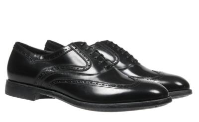 

НОВЫЕ ЧЕРНЫЕ КОЖАНЫЕ ОКСФОРДЫ SALVATORE FERRAGAMO SINESIO 10 EE, Черный