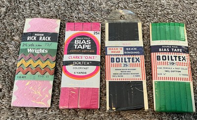 Vintage Wrights Rick Boiltex Rack Bias Tape NEW UNOPENED Cotton Sewing Lot 4