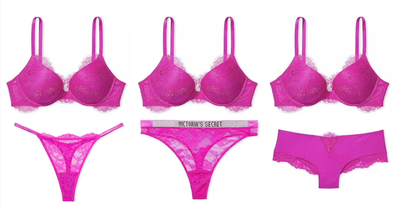 Victoria's Secret Very Sexy Lace Shimmer Push-Up Bra + Panty