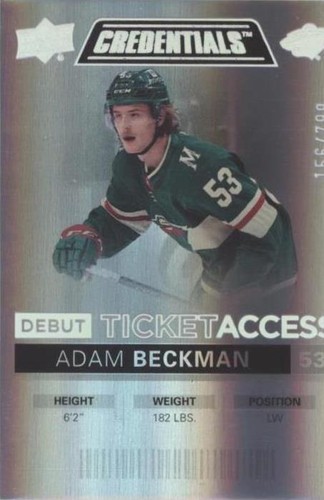 2021-22 Upper Deck Credentials - Adam Beckman #117