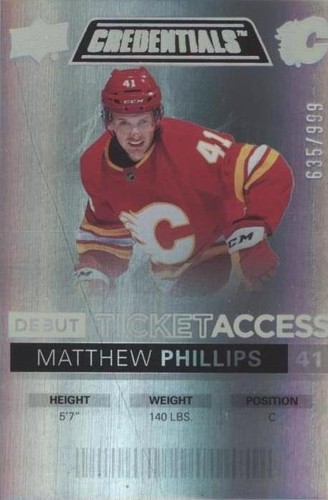 2021-22 Upper Deck Credentials - Matthew Phillips #60