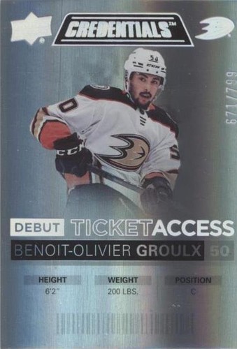 2021-22 Upper Deck Credentials - Benoit-Olivier Groulx #127
