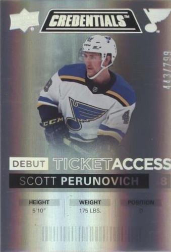 2021-22 Upper Deck Credentials - Scott Perunovich #134