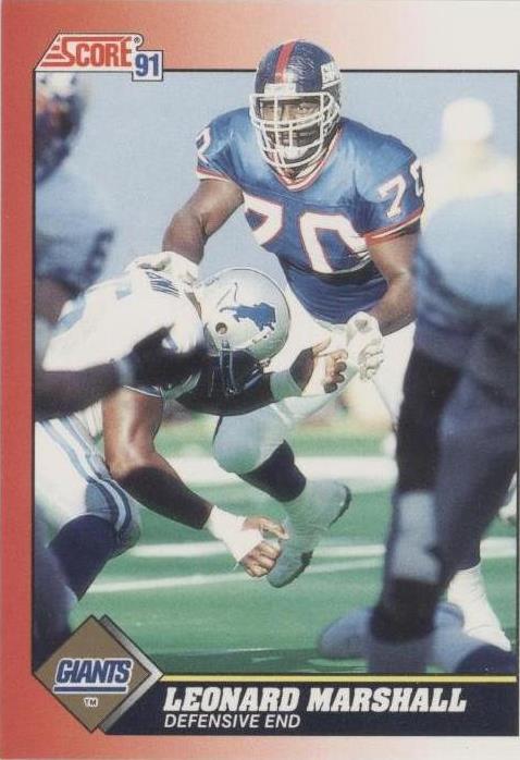1991 Score Leonard Marshall #170