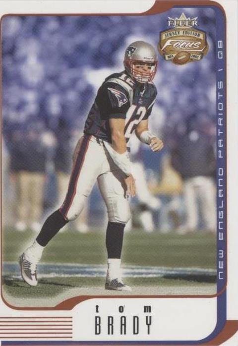 Camiseta Fleer Focus 2002 edición Tom Brady #1