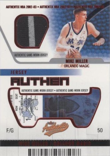 2002-03 Fleer Authentix - Mike Miller #JA-MM