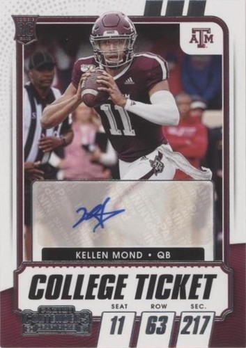 2021 Panini Contenders Draft Picks Kellen Mond #127