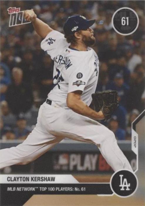 2020 Topps Now MLB Network Top 100 Players - Clayton Kershaw #MN61