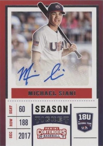 2017 Panini Elite Extra Edition - Mike Siani #USA18-MS