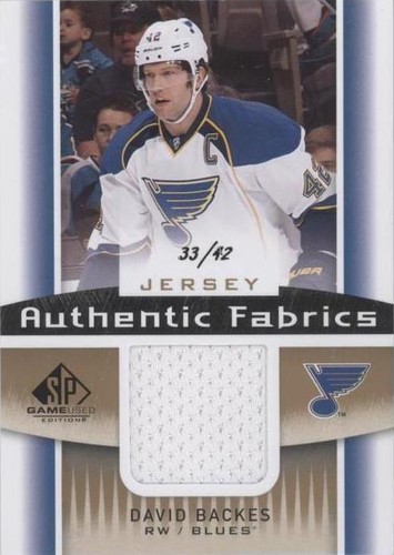 2013-14 SP Game Used Edition - David Backes #AF-DB