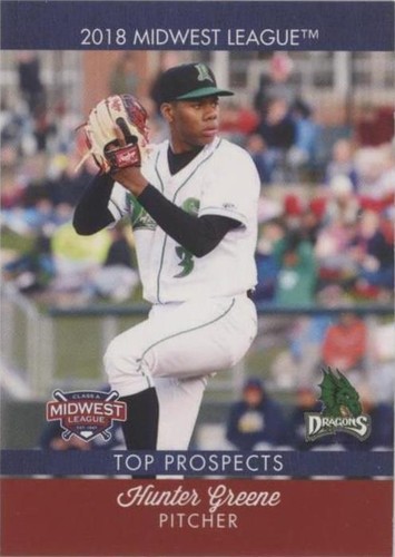4枚限定】 直書き toppsbowman HUNTER GREENE 2018 Bowman