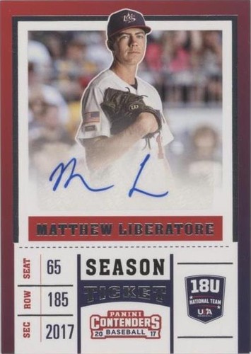 2017 Panini Elite Extra Edition - Matthew Liberatore #USA18-ML
