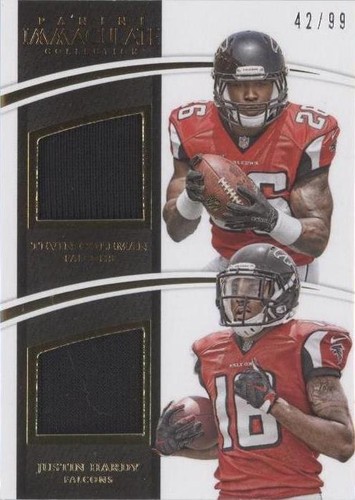 2015 Panini Immaculate Collection Justin Hardy Tevin Coleman #IDJ-ATL
