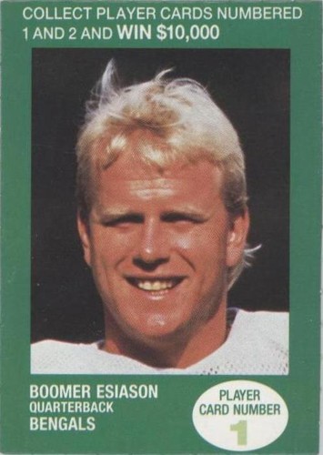 1990 BP NFL Players Match 2 Trading Card Game Boomer Esiason #1