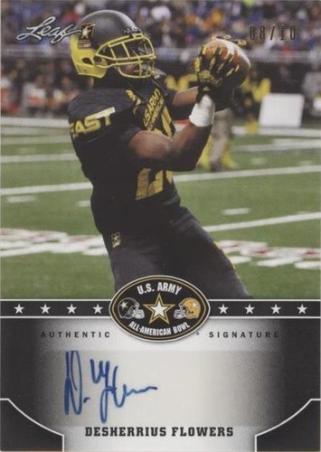 2015 Leaf U.S. Army All-American Bowl Desherrius Flowers #BA-DF1