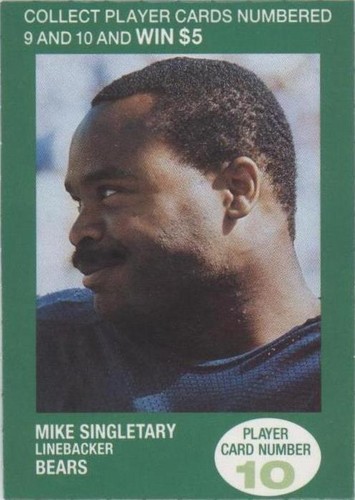 1990 BP NFL Players Match 2 Trading Card Game Mike Singletary #10